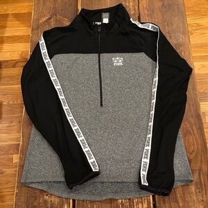 PINK Victoria's Secret Black and Gray Half-Zip Pullover Sweater
